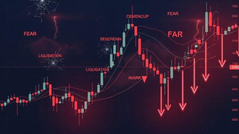 Bitcoin Forms Bearish Inverse Cup and Handle Amid Heavy Liquidations