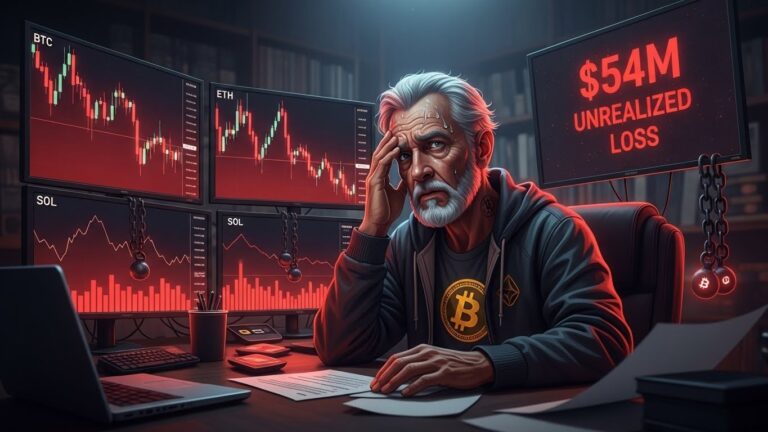 Bitcoin OG Faces $54M Unrealized Loss on Leveraged Crypto Positions