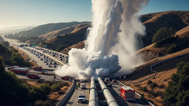 Major Natural Gas Pipeline Rupture Shuts Down I-5 Near LA