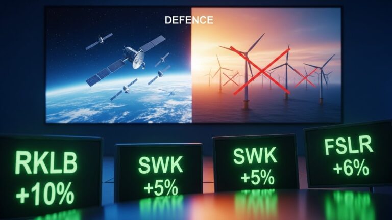 Midday Stock Movers: Big Gains in Defense, Tools & Solar