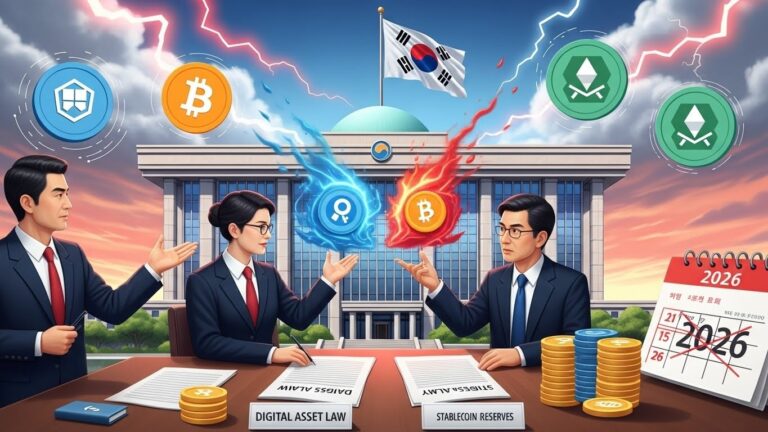 South Korea Delays Crypto Law to 2026 Over Stablecoin Clash