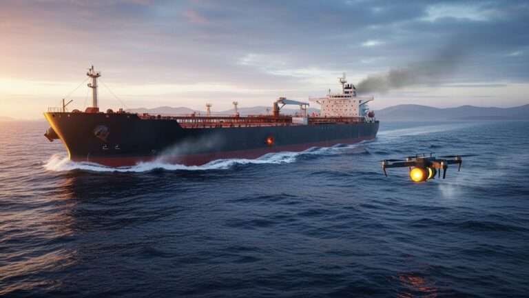 Ukrainian Drones Strike Russian Shadow Fleet Tanker