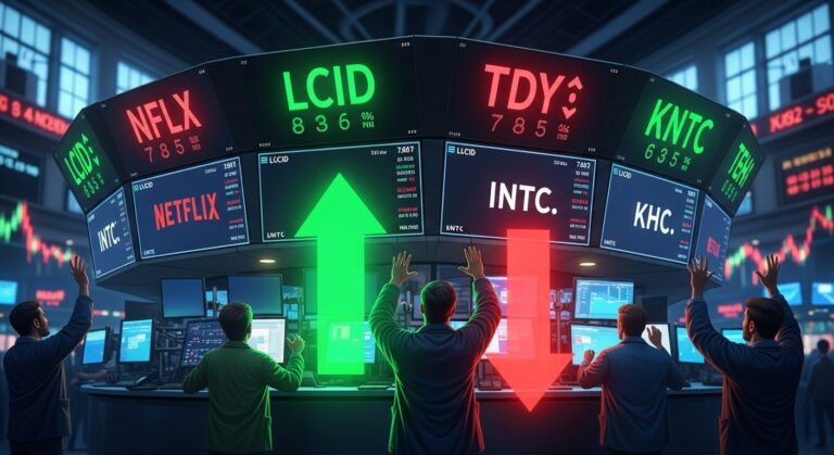 Biggest Midday Stock Movers: Lucid Surges, Netflix Slips