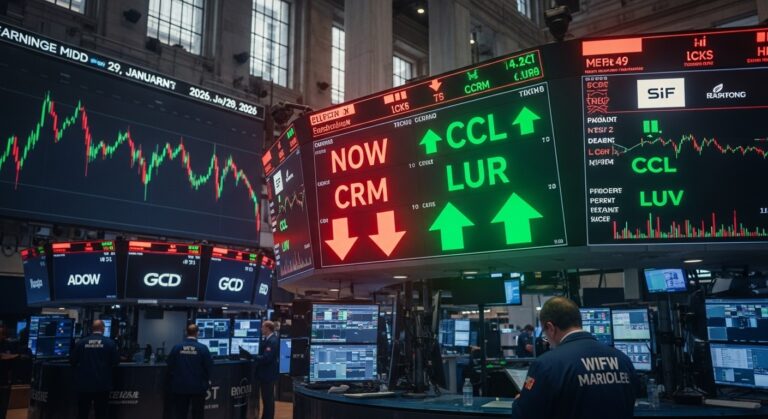 Biggest Midday Stock Moves: NOW Drops, CCL Surges