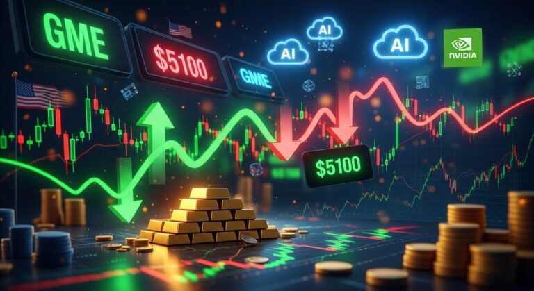 Biggest Stock Movers Midday: GME Surges, Gold Hits Records