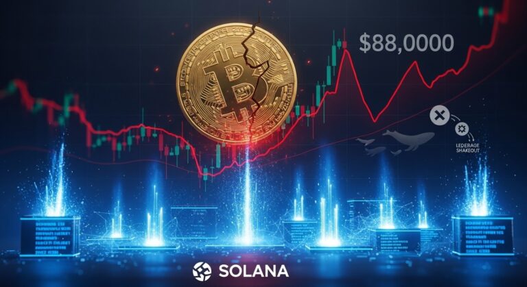Bitcoin Drops Below $88K Amid Solana Fee Surge