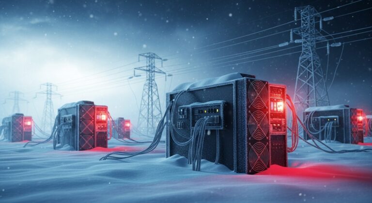 Bitcoin Hashrate Plunges 40% in US Winter Storm Chaos
