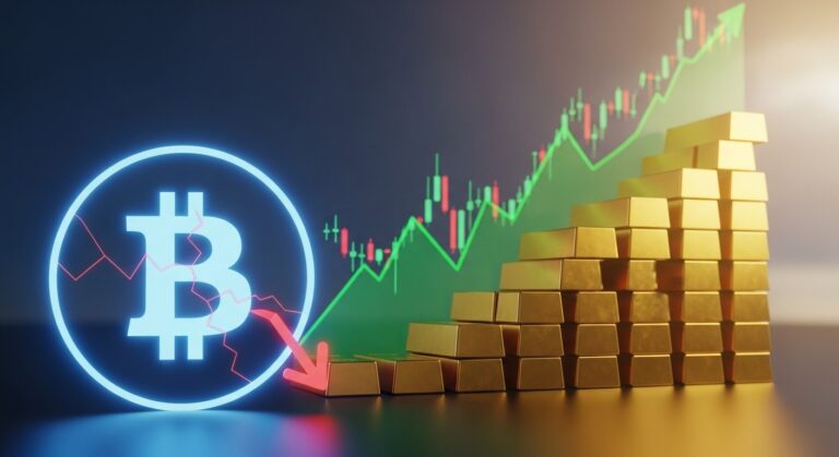 Bitcoin Slips as Stocks Soar and Gold Surges