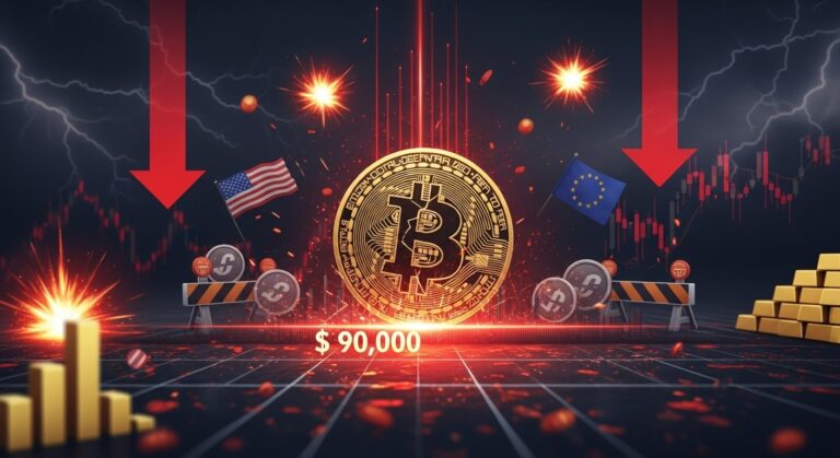 Crypto Market Turmoil January 2026: BTC Dips Below $90K Amid Tariff Tensions