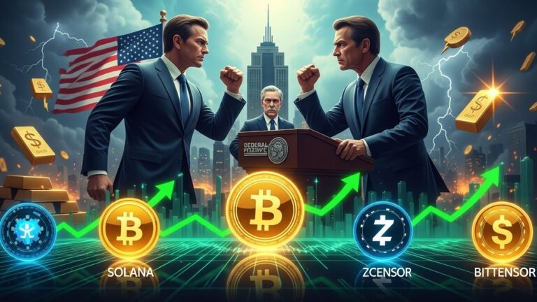 Crypto Prices Today: BTC, SOL, ZEC, TAO Surge Amid Trump-Powell Clash