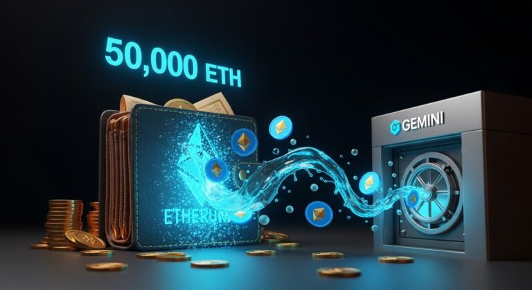 Dormant Ethereum Whale Moves 50,000 ETH to Gemini