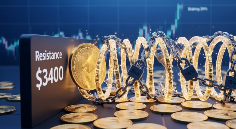 Ethereum Price Stalls Near Resistance With 30% Staked Supply
