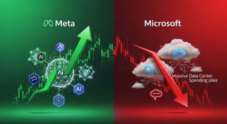 Meta Surges 8% While Microsoft Drops 11% After Earnings