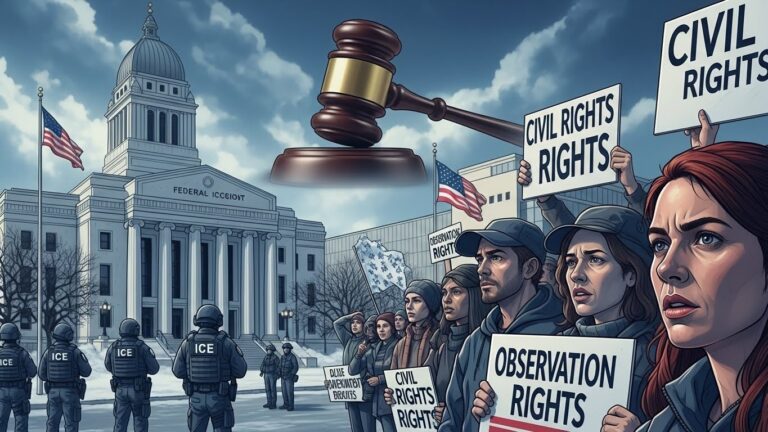 something like “Minnesota Judge Restricts Federal Immigration Actions During Protests”