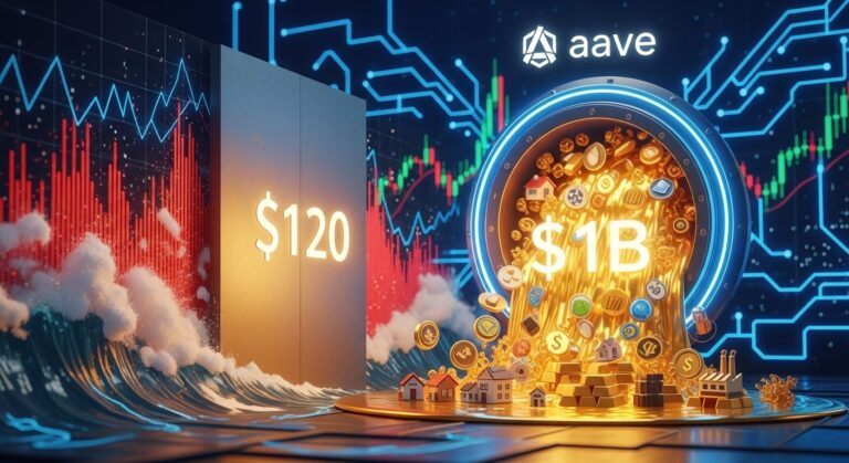 AAVE Price Holds Strong at $120 as RWA Deposits Hit $1B Milestone
