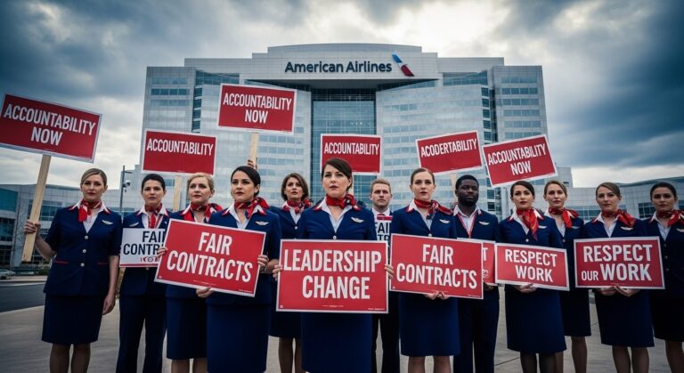 American Airlines Flight Attendants Picket CEO Amid Leadership Crisis