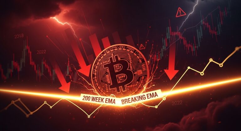Bitcoin Crash Risk: 200-Week EMA Breakdown Warning
