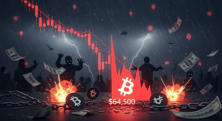Bitcoin Dips Below $64.5K Triggering $500M Liquidations