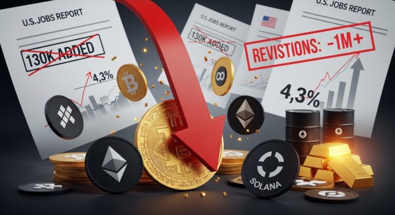 Crypto Market Tumbles After US Jobs Revisions Disappoint