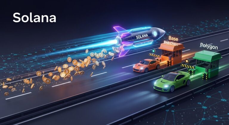 Solana Low Fees Outpace Base BNB Polygon in DeFi