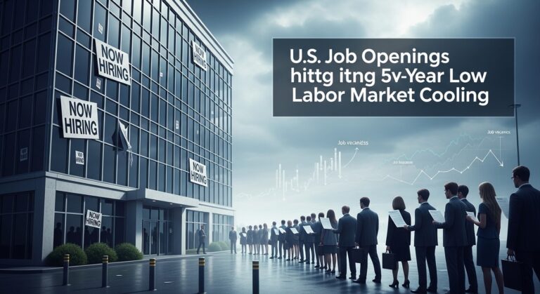 US Job Openings Hit 5-Year Low Amid Labor Market Cooling