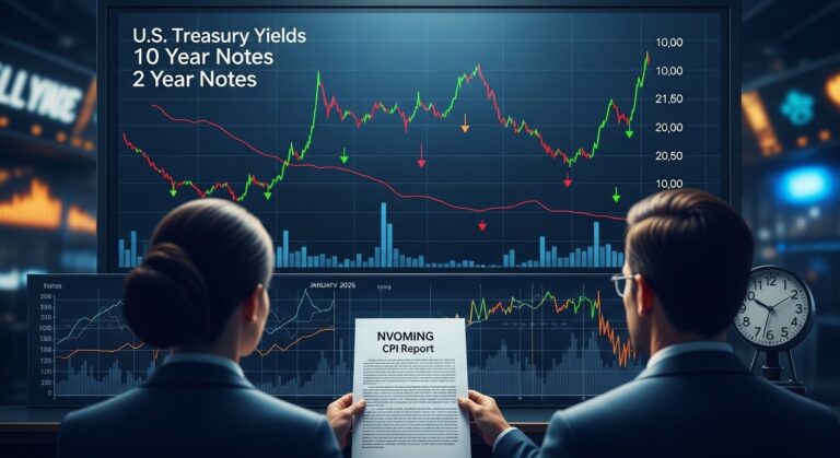 U.S. Treasury Yields Edge Lower Ahead of Key CPI Report