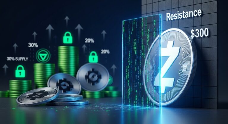 Zcash Price Nears $300 Resistance Amid 30% Shielded Supply Surge