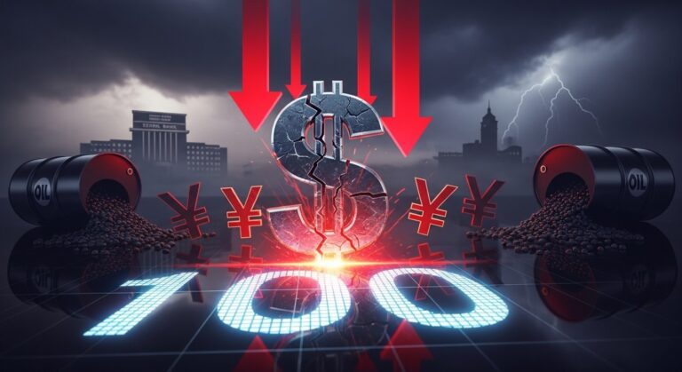 Dollar Falls Below 100 on Fed BOJ Oil Pressures