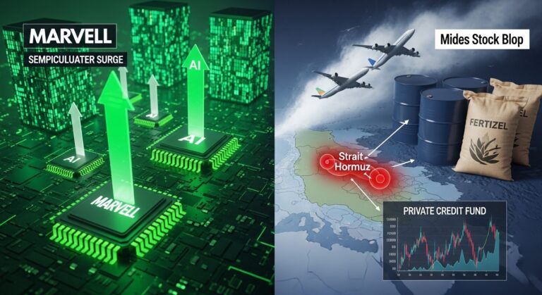 Midday Stock Movers: Marvell Surges on AI, Geopolitical Shakes Markets