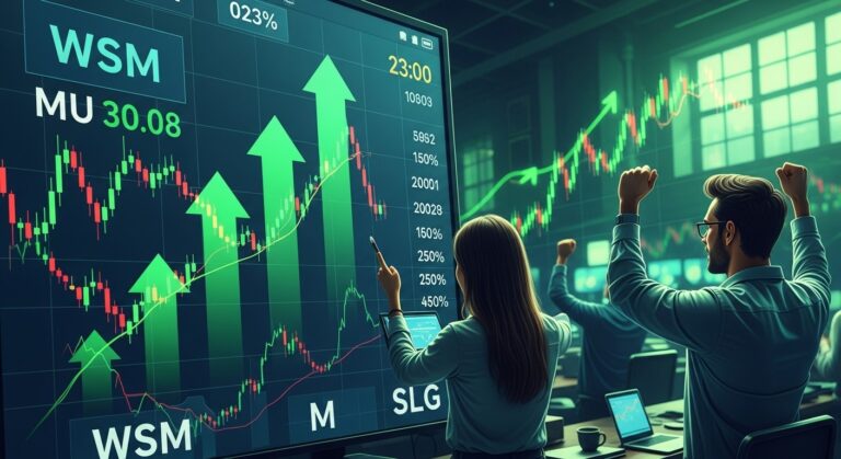 Midday Stock Movers: WSM, MU, M & SLG Surge