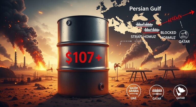 Oil Prices Surge Past $107 on Iran Gulf Threats