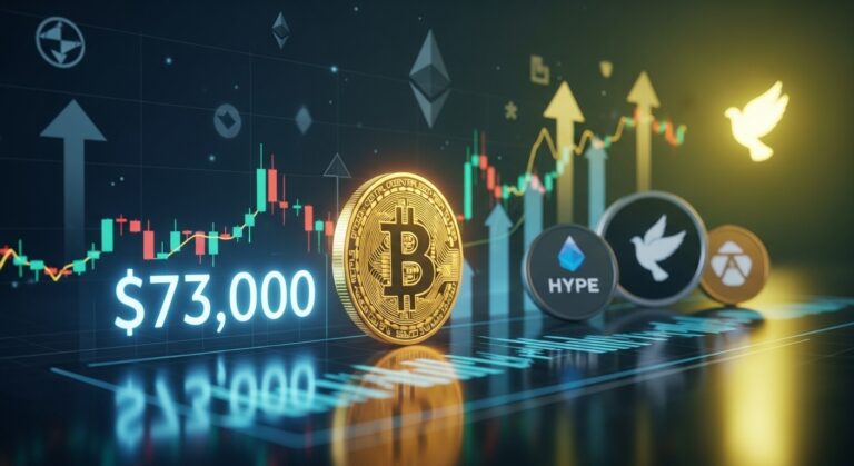 Bitcoin Nears 73K as ETH and HYPE Surge Higher