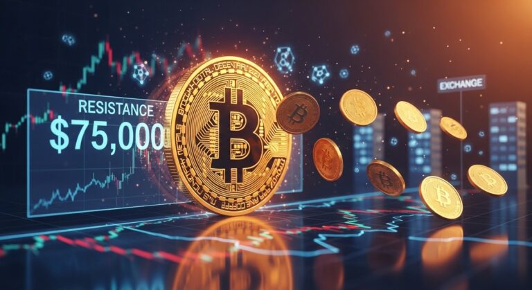 Bitcoin Profit Taking Resistance Near 75K On Chain Data