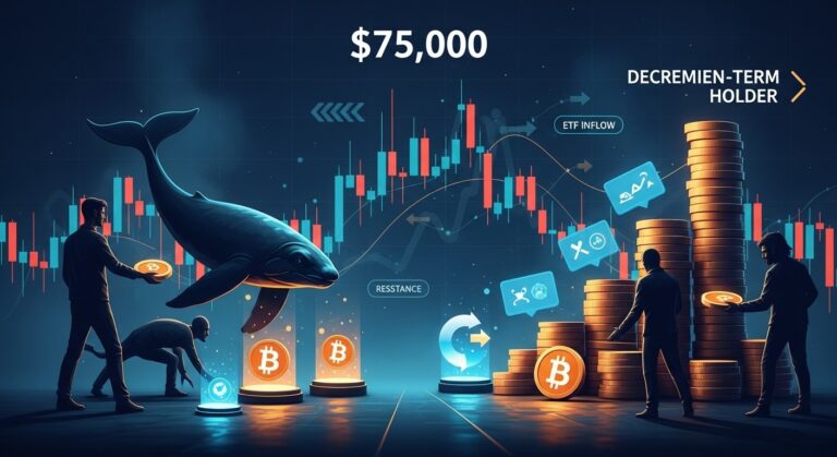 Bitcoin Rally Under Pressure: Whales Offload Near $75K