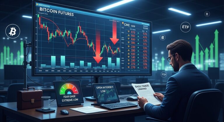 CME Bitcoin Futures Hit 14-Month Low Amid Institutional Pullback