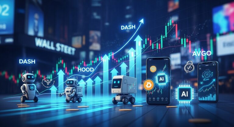 Midday Stock Movers April 2026: Key Gains in DASH HOOD AVGO