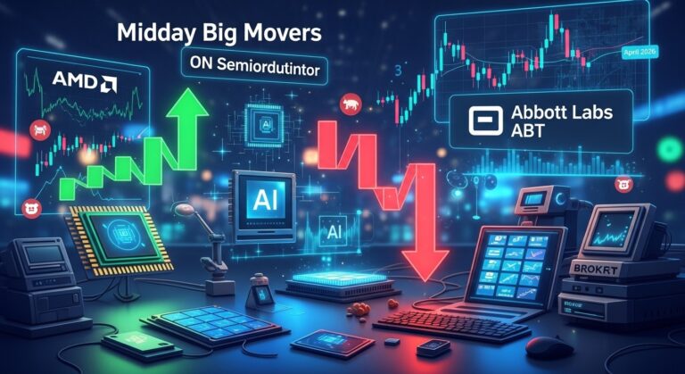 Midday Stock Movers: Key Plays in Chips, Healthcare, and Finance