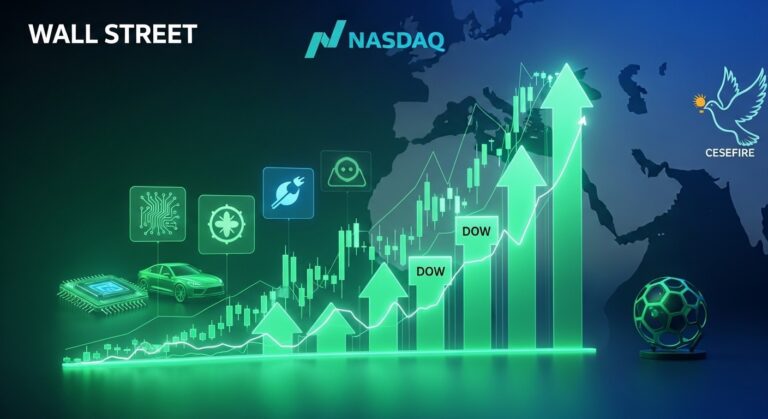 US Stocks Surge on Iran-US Ceasefire Relief Rally