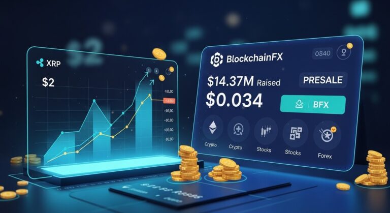 XRP Eyes $2 Breakout While BlockchainFX Presale Hits $14.37M Milestone