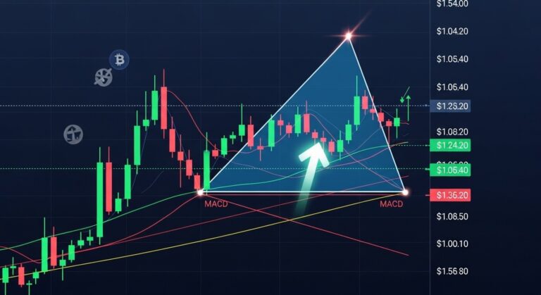 XRP Eyes Breakout Above Symmetrical Triangle as MACD Turns Bullish