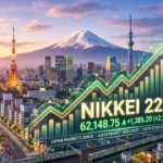 Asia Markets Surge: Nikkei 225 Tops 62000 Despite Middle East Tensions- Deciding to use finance categories like Global Markets and Market News for the article.