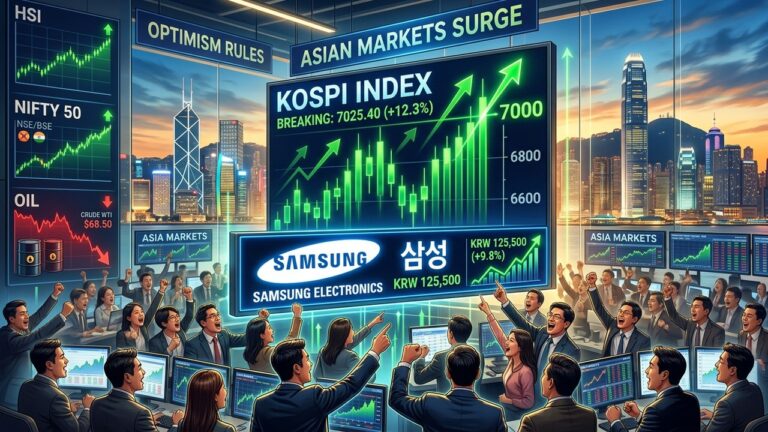 Asia Pacific Markets Rally: Kospi Surges Past 7000 on Samsung Strength