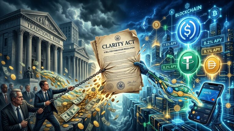 Banks vs Stablecoin Yield Loophole in CLARITY Act Fight