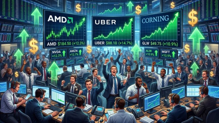 Biggest Midday Stock Movers: AMD, Uber, Corning Lead Market Action