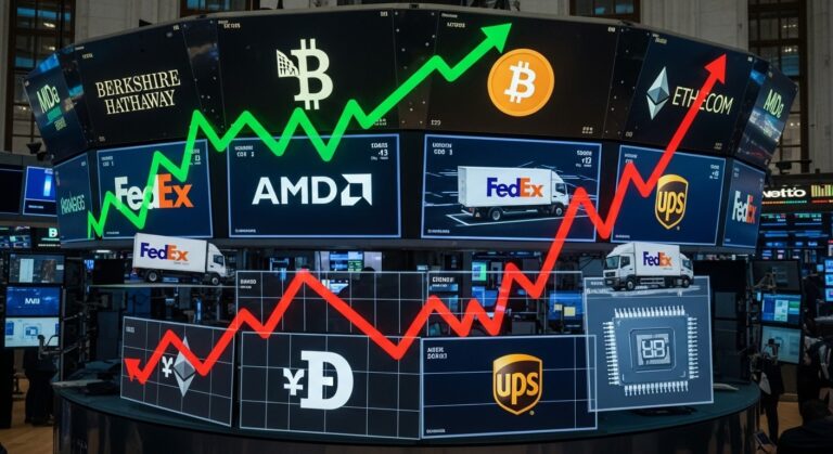 Biggest Midday Stock Movers: Berkshire, AMD, FedEx, UPS