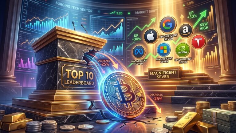 Bitcoin Drops From Global Top 10 as Magnificent Seven Surge Ahead