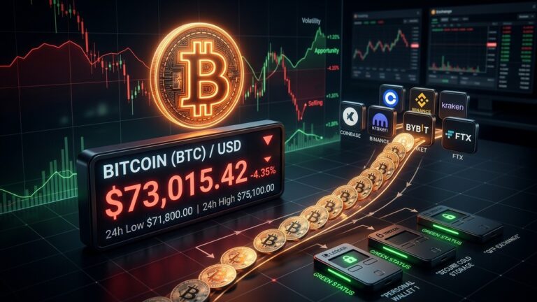 Bitcoin Nears $73K as Exchange Reserves Hit Rare Lows