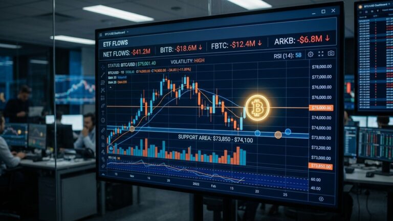 Bitcoin Price Holds at $75K as ETF Demand Shows Signs of Weakening