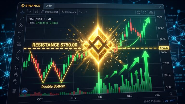 Can BNB Price Break Above $750 as Double Bottom Pattern Forms?