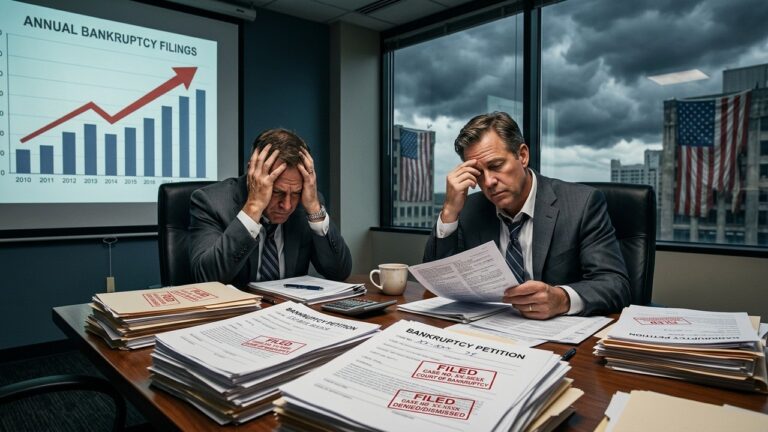 Chapter 11 Bankruptcy Filings Surge 42 Percent Amid Economic Strain- The finance category list aligns better with the bankruptcy content, so I’ll choose from News and Market News for relevance.